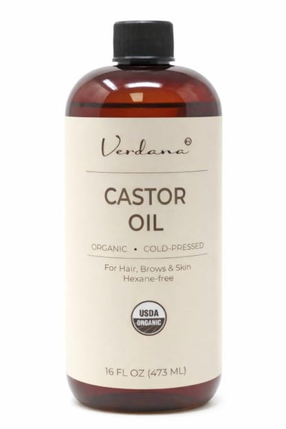 Organic Castor Oil – 16 Fl Oz Size – Cold Pressed, Unrefined, Hexane Free - for Face, Hair, Pack Wrap