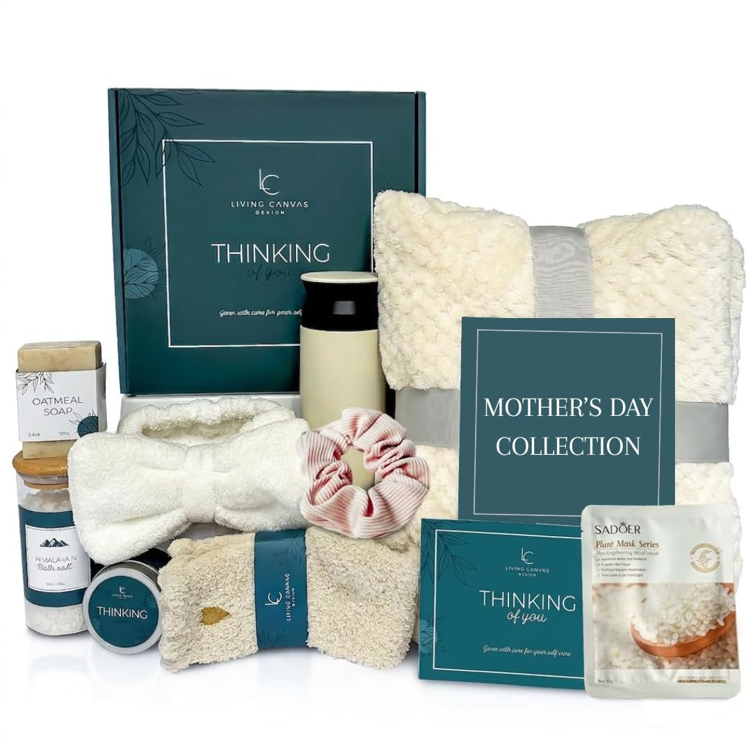 Self Care Gifts for Women 11 Piece, Womens Get Well Gifts for Mom Girlfriend Wife Daughter, Women’S Spa Gifts Baskets with Bath Salts, Oatmeal Soap, Blanket, Encouraging Inspirational Gift Basket
