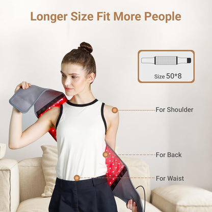 Red Light Therapy Belt with 126 Leds, Wearable Red Light Therapy for Body, 660Nm & 850Nm, Gifts for Her Women Mom, 22W Light Wrap with Timer for Joint Muscle(Corded)
